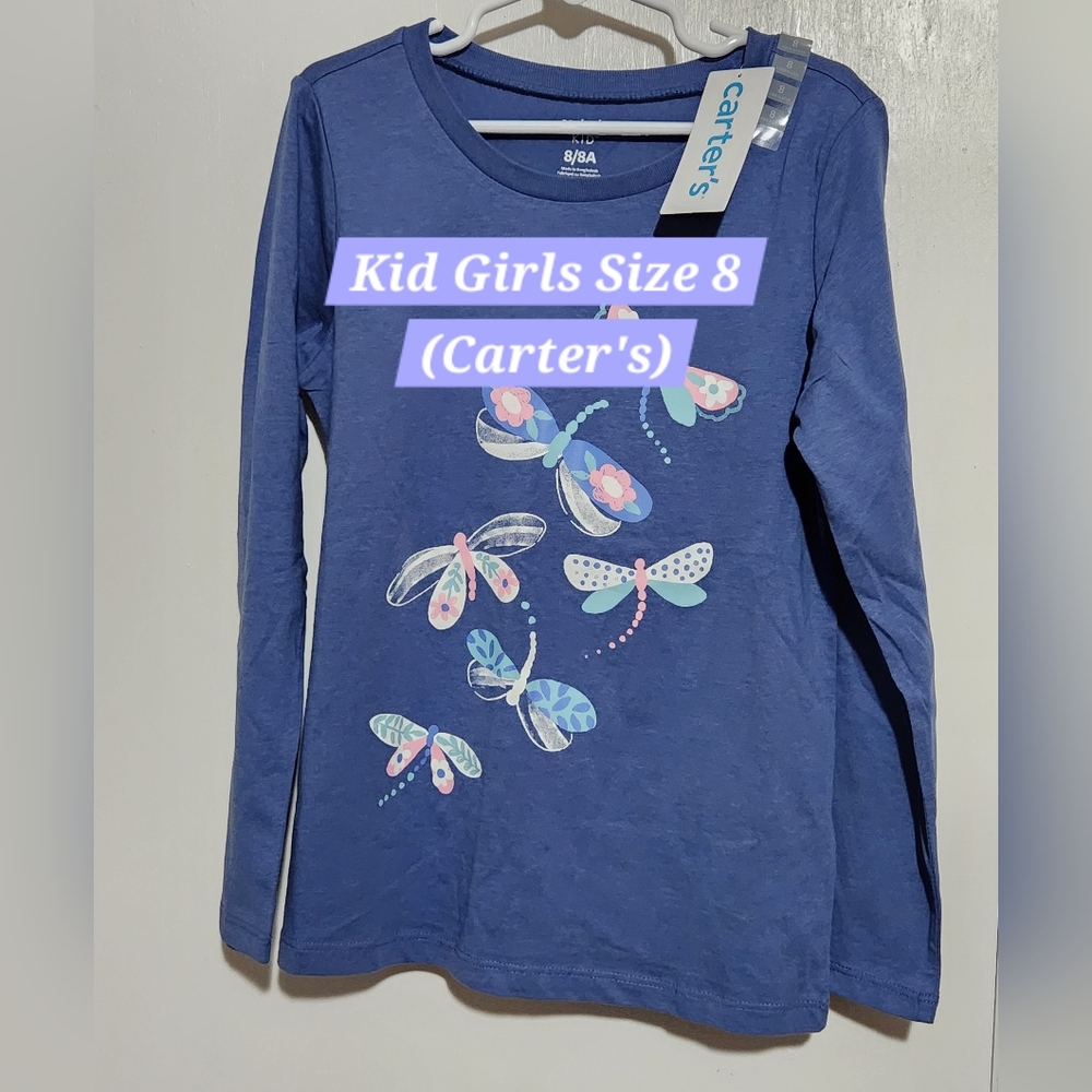 Girls Size 8 Long Sleeve Dragonfly Shirt (Carter's)